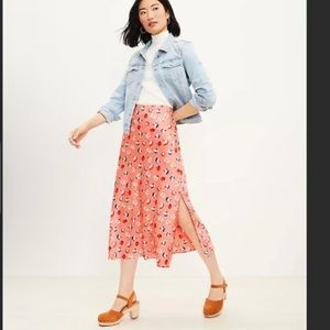 Loft Split Leg silk skirt